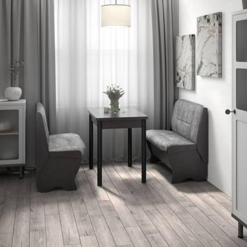 Кухонный набор Лотос ( Лотос 950 2 шт. + стол Ирис / черные опоры)  Венге / Велюр Графит