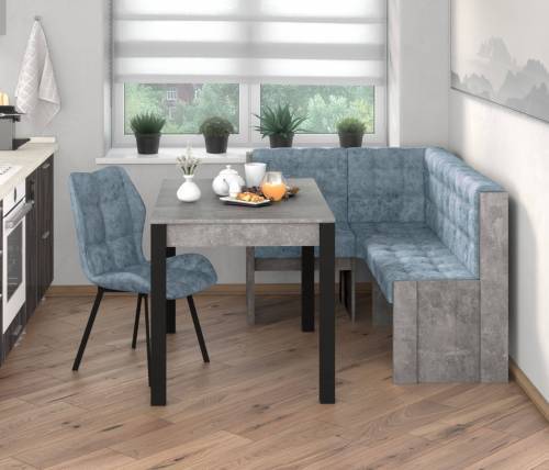 Угловая скамья Квадро бетон ателье/ Лагуна