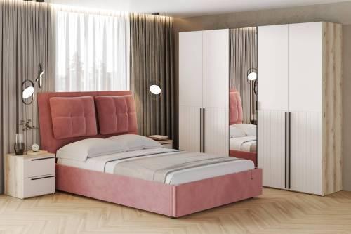 200.02 Шкаф для одежды (Зеркало)+200.02 Полки Арден, Черный/Дуб Делано