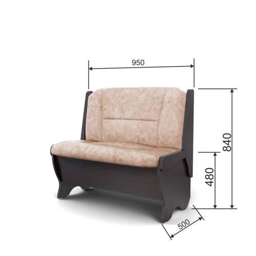 Скамья Лотос 950 / Венге / Велюр Латте