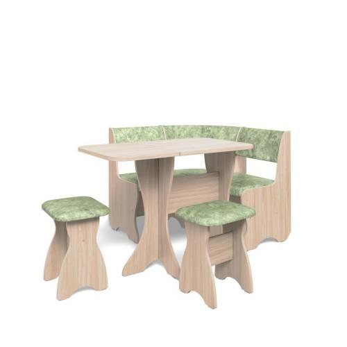 Кухонный набор Тюльпан-мини / ясень светлый / велюр Мохито