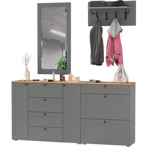 Прихожая Остин №69 Графит/дуб золотой