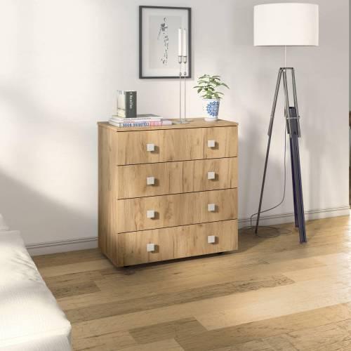 Комод Лофт-4 / Дуб Крафт Золотой / Дуб Крафт Золотой