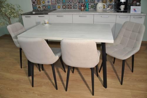 Стол обеденный Боро Бетон белый