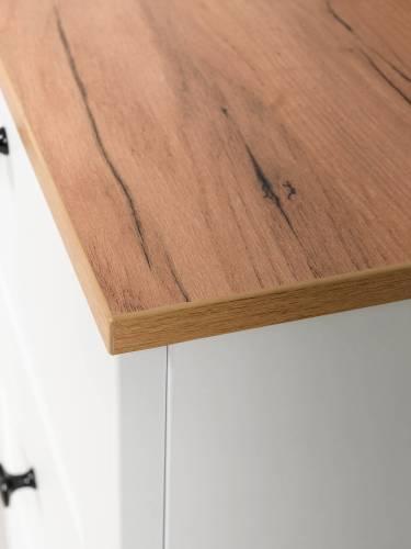 Стол письменный Остин 12.159, Белый PE шагрень/Дуб Золотой Крафт