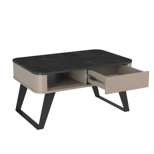 Гостиная Фиделия, Серый камень/Мрамор черный