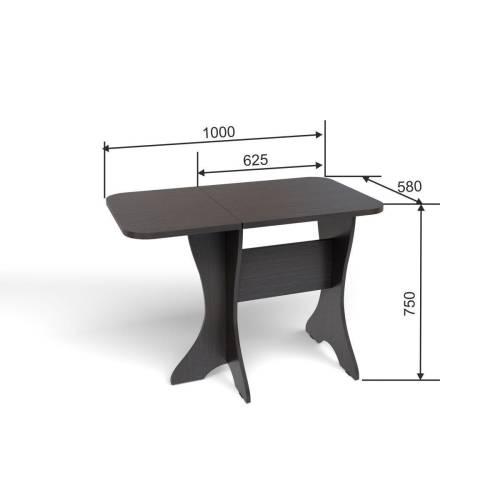 Кухонный набор скамья Лотос 550+550+Стол СКР-1+табурет Тюльпан-2 шт.+Этажерка / Венге / Экокожа МИЛК