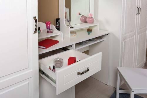 Стол туалетный с зеркалом Ливерпуль / Белый/Ясень ваниль