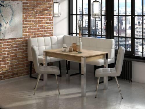 Стол Милан-1 / Дуб Крафт Золотой / Хром