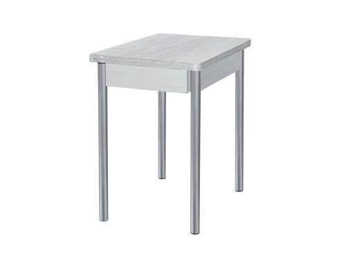 Стол обеденный Глайдер  / Бетон пайн белый /Опора № 2-круглая серебристый металлик