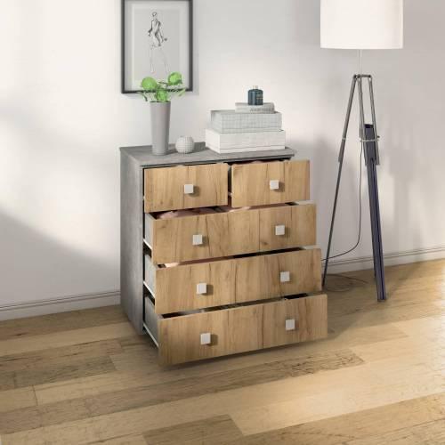 Комод Лофт-5 / Ателье светлое / Дуб Крафт Золотой