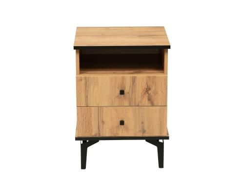 Тумба прикроватная Либерти 51.17 (опора 150) Дуб вотан/Черный