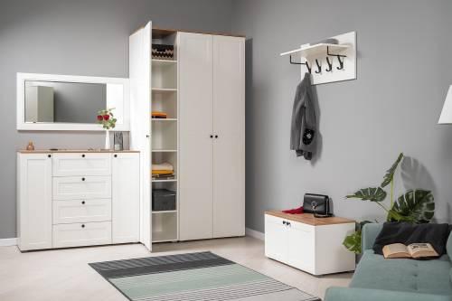 Остин Шкаф-пенал 13.225 Белый шагрень/Дуб Вотан