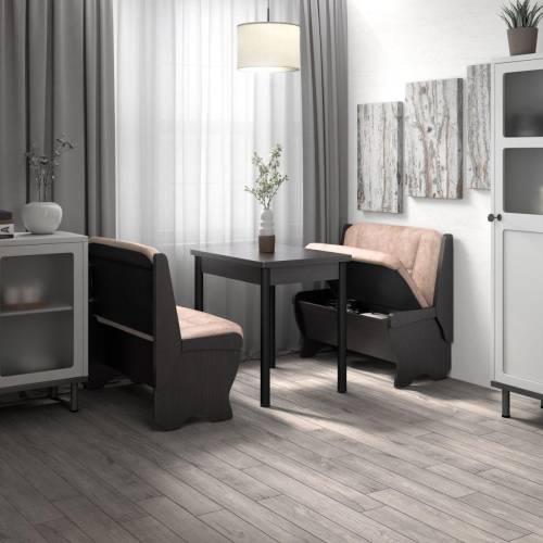 Кухонный набор Лотос ( Лотос 950 2 шт. + стол Ирис / черные опоры)  Венге / Велюр Латте