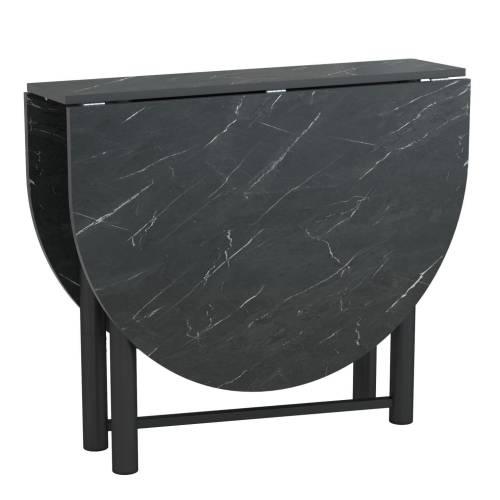 Стол 42.41 "Октава" (раскладной) (мрамор черный / металл черный)