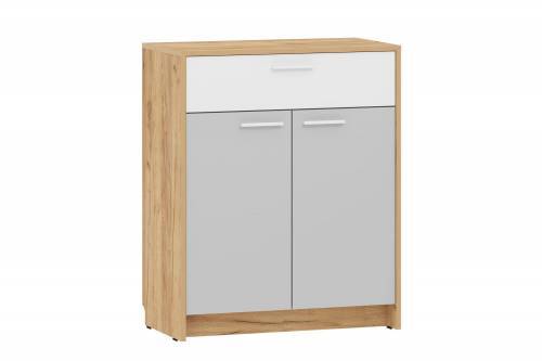 Нортон Тумба НМ 013.76 Серый/Белый/Дуб Крафт Золотой