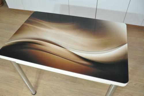 Стол обеденный поворотно раскладной фотопечать Симпл / Каприз/ опора Хром