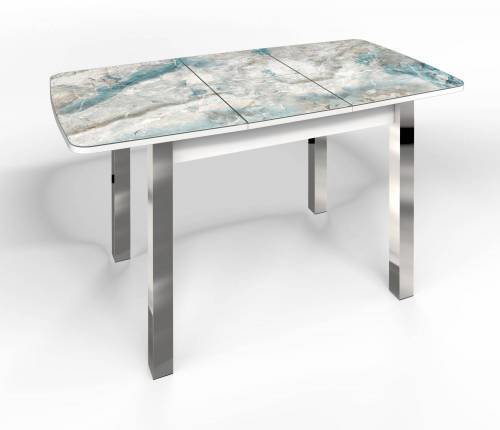 Стол СМ-7 Флорида ноги окрас квадратный белый/хром