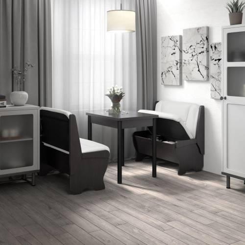 Кухонный набор Лотос ( Лотос 950 2 шт. + стол Ирис / черные опоры)  Венге / Экокожа МИЛК