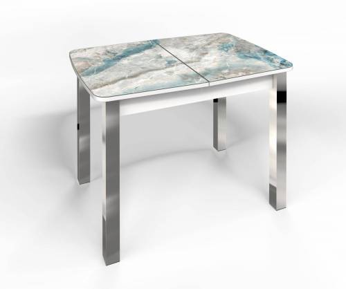 Стол СМ-7 Флорида ноги окрас квадратный белый/хром