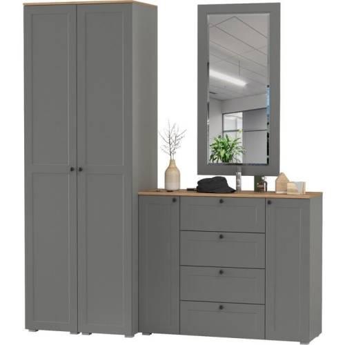 Прихожая Остин №49 Графит/дуб золотой