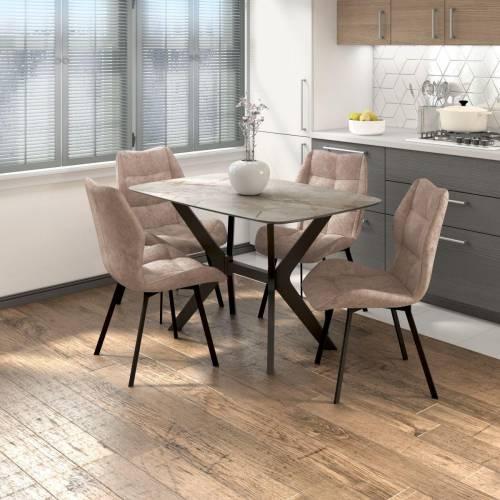 Столовая группа Неаполь-Рим / СМ-4 / Велюр Латте