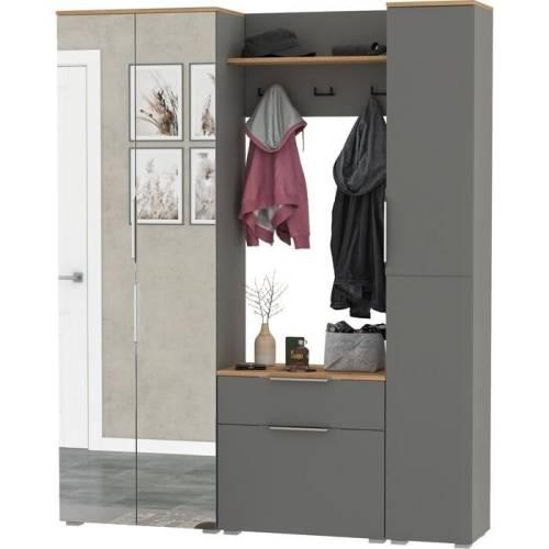 Прихожая Октава 40 Графит серый/Дуб золотой