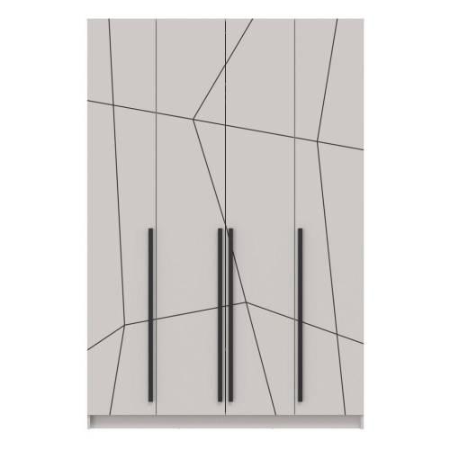 Шкаф для одежды 67.13 "Брандо" (4-х дв.) МДФ ГЕОМЕТРИЯ Кашемир