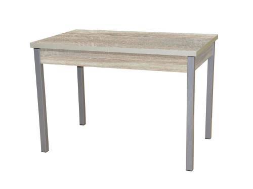 Стол обеденный раздвижной КОЛОРАДО / Дуб сонома / опора Квадро серебристый металлик