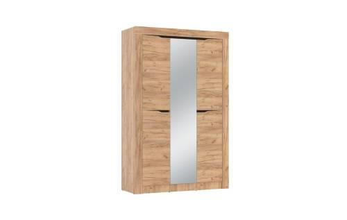 Шкаф для одежды 90.02 "Флорида" (3-х дв.) с зеркалом (дуб золотой / венге / ДВПО: белый)