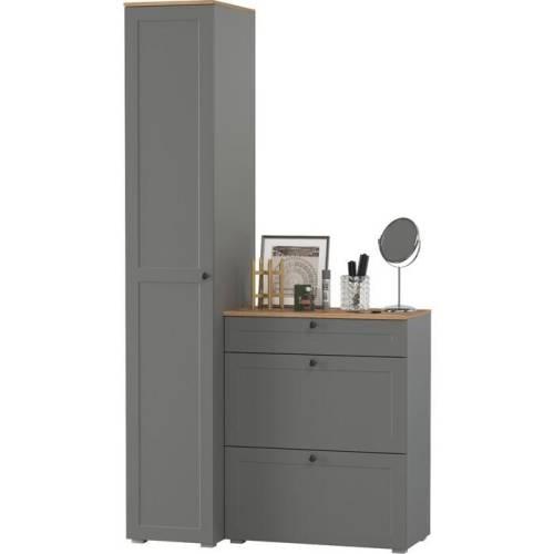 Прихожая Остин №28 Графит/дуб золотой