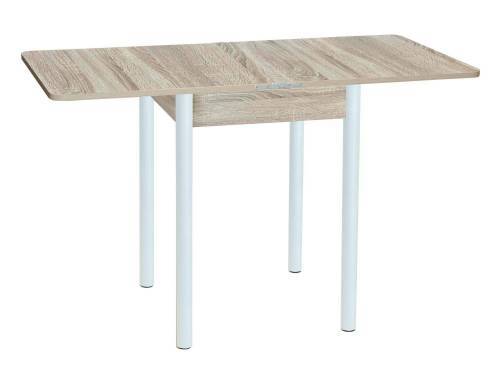 Стол обеденный ЭКО 60*60 / Дуб сонома/Опора № 2-круглая муар белый