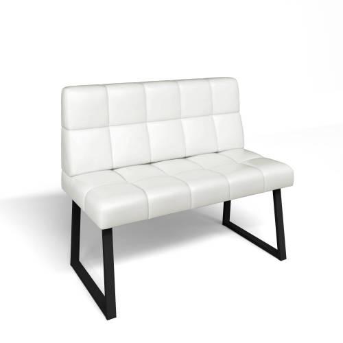 Кухонный диван Реал РМД 1100 / Экокожа Милк / Черный муар