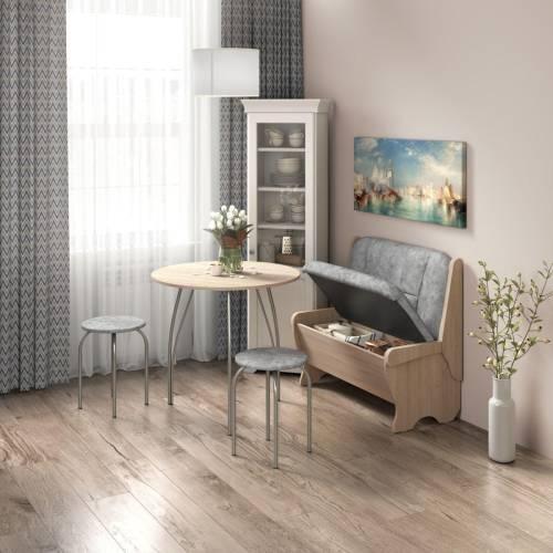 Скамья Лотос 950 / Дуб Сонома / Велюр Графит