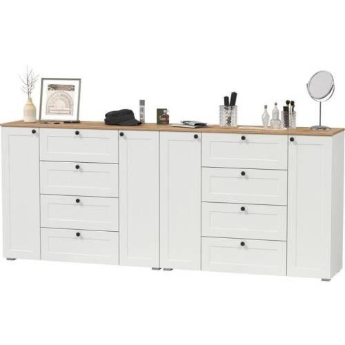 Прихожая Остин №19 Белый шагрень/дуб золотой