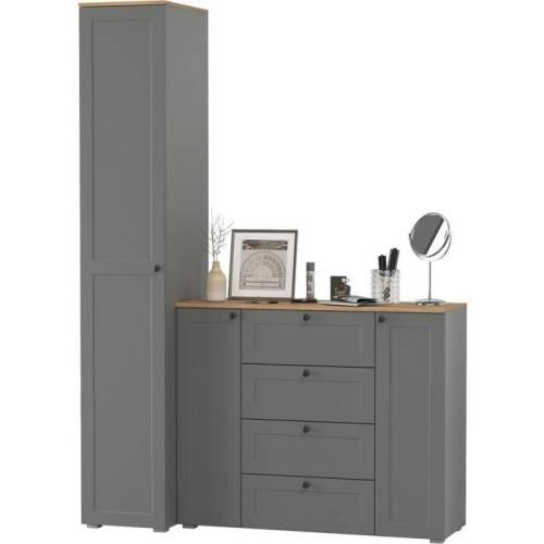 Прихожая Остин №27 Графит/дуб золотой