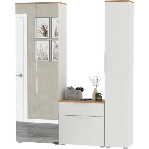 Прихожая Октава 39 Белый шагрень /Дуб золотой