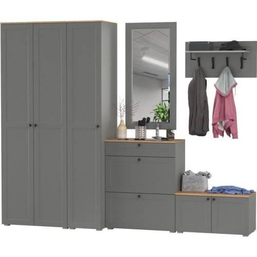 Прихожая Остин №62 Графит/дуб золотой