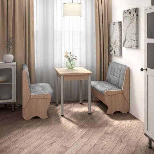 Кухонный набор Лотос ( Лотос 950 2 шт. + стол Ирис / черные опоры)  Дуб Сонома / Велюр Графит