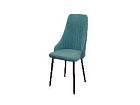 Стул К / черный/велюр бирюза