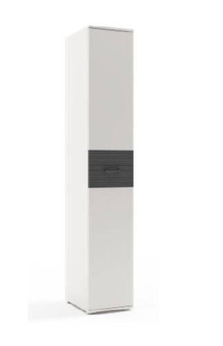 Шкаф  Сити 31 / ЛДСП Белая Аляска / МДФ Черный