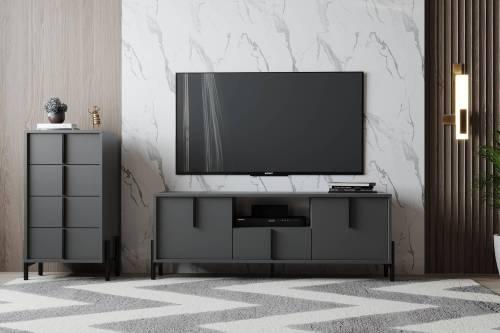 НМ 040.40 Тумба ТВА Тео, Антрацит