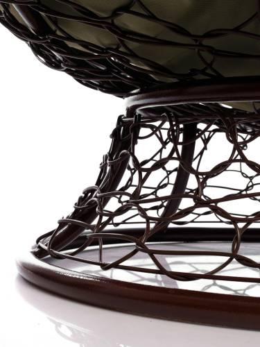 Диван МАМАСАН с ротангом коричневое, бежевая подушка
