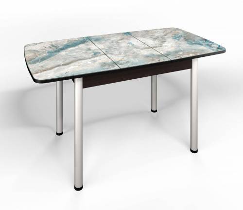 Столовая группа Волна-Флорида СМ-7 ноги окрас круглый венге/серебро/милк