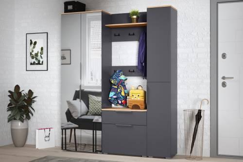 Октава Вешалка 15.14.01 Серый графит/Дуб Вотан