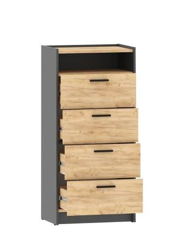 НМ 011.03 Комод Оттавия Антрацит/Дуб золотой