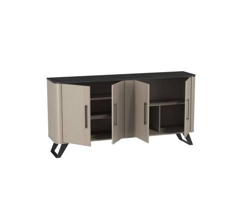 Комод 76.04 Фиделия Серый камень/Мрамор черный