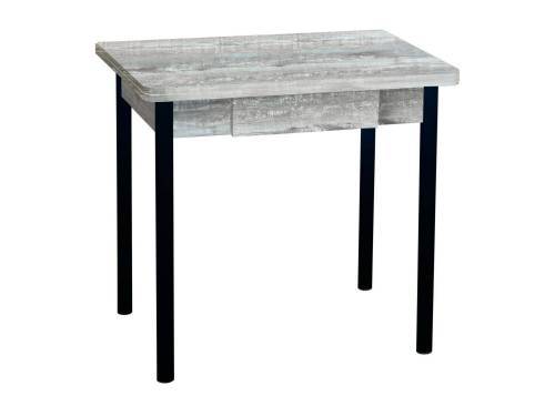 Стол обеденный ЭКО 80*60 с ящиком / Бетон пайн темный /Опора № 2-круглая муар черный