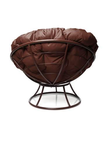 Кресло ПАПАСАН без ротанга коричневое, коричневая подушка