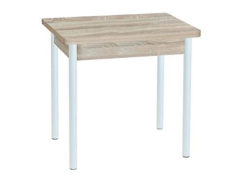 Стол обеденный ЭКО 80*60 / Дуб сонома/Опора № 2-круглая муар белый